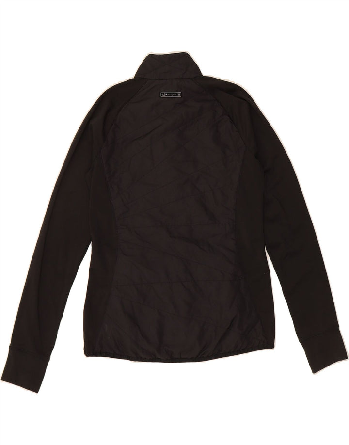 CHAMPION Womens Tracksuit Top Jacket UK 12 Medium Black Polyester Vintage Champion and Second-Hand Champion from Messina Hembry 