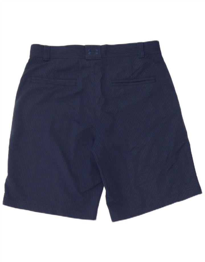 UNDER ARMOUR Short Chino Homme W34 Large Bleu Marine à Fines Rayures Nylon