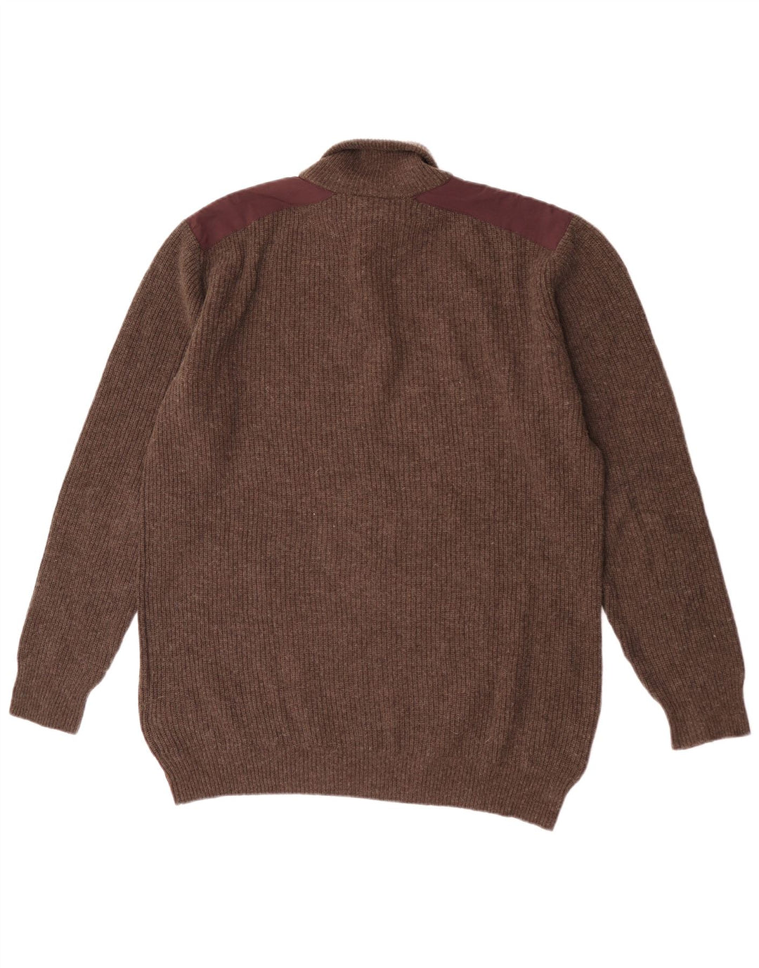 Kappa Pull à col boutonné pour homme 2XL en laine color block marron