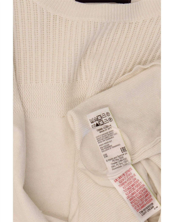 Marks & Spencer Pull à col rond pour femme UK 14 Medium Off White