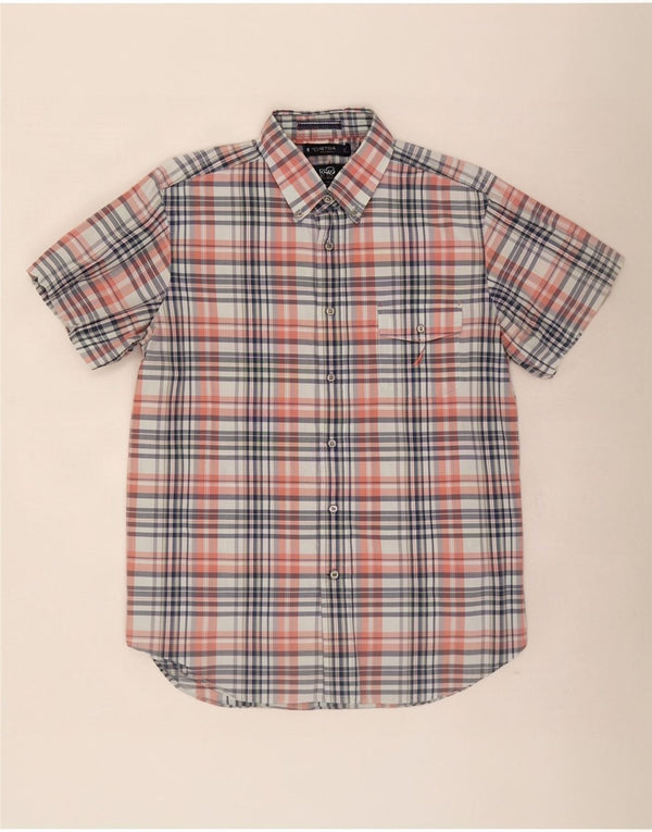 Nautica Chemise à manches courtes pour homme en coton à carreaux multicolores