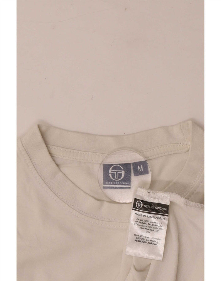 Sergio Tacchini T-Shirt Homme Blanc Moyen Coton Colorblock