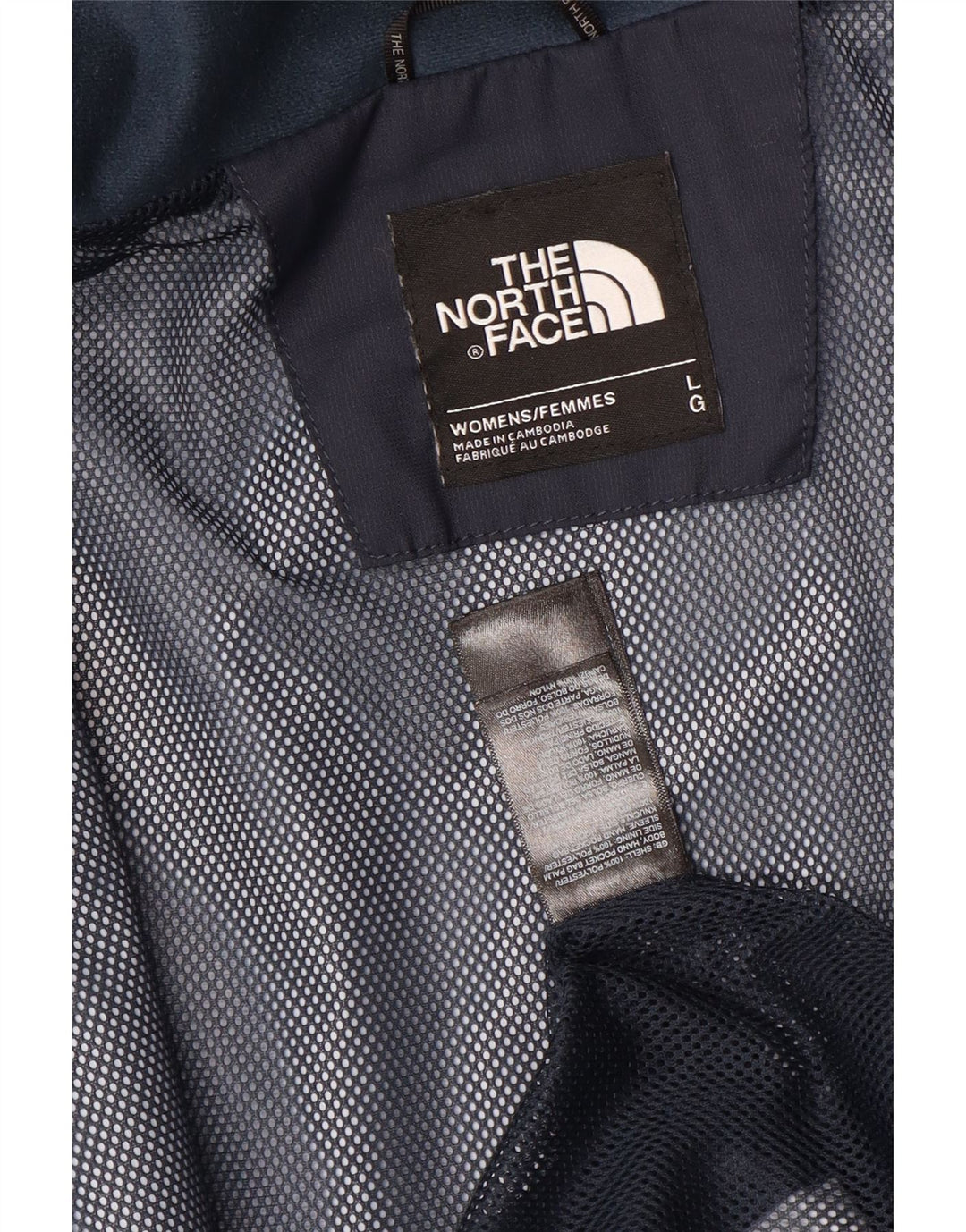The North Face Veste de pluie à capuche pour femme UK 16 Large Bleu Marine Nylon