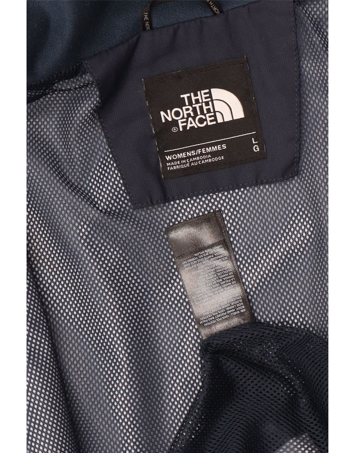 The North Face Veste de pluie à capuche pour femme UK 16 Large Bleu Marine Nylon