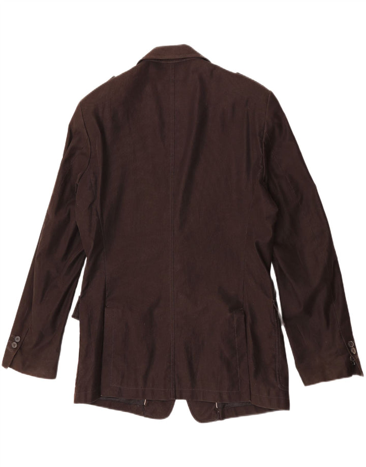 Zara Veste Blazer Militaire 2 Boutons Homme EU 54 XL Coton Marron