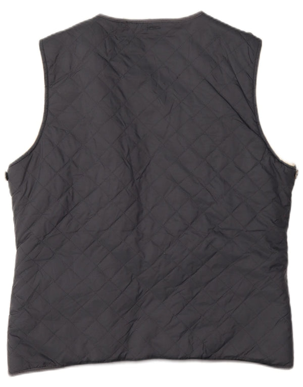 Jack Wills Gilet matelassé ouvert Sherpa pour femme UK 14 Grand coton gris