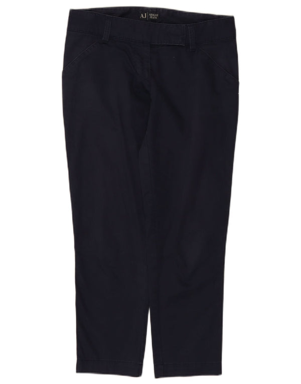 Pantalon décontracté droit femme Armani W27 L25 coton bleu marine