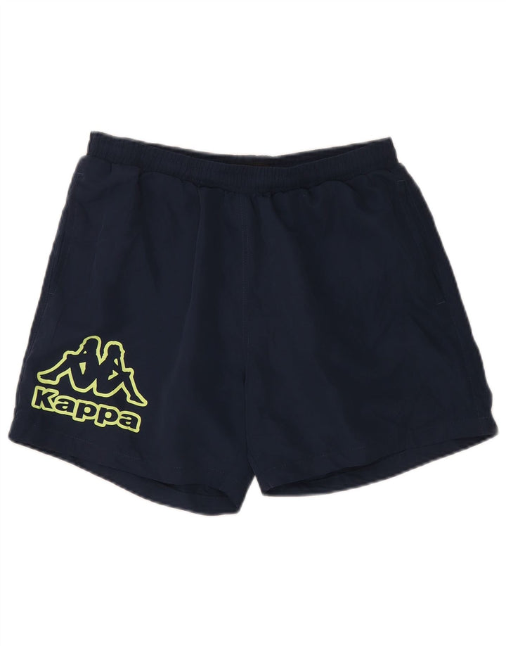 Kappa Short de Sport Graphique Homme Bleu Marine Moyen Polyester