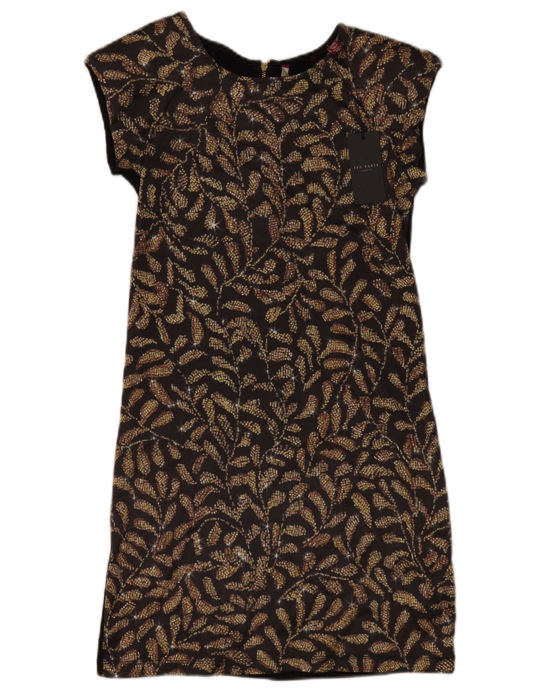 Ted Baker Robe droite pour femme Taille 0 2XS Polyester floral noir
