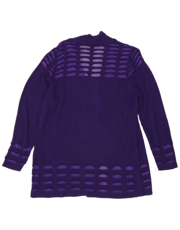 Marks & Spencer Pull cardigan ouvert pour femme UK 18 XL Violet géométrique
