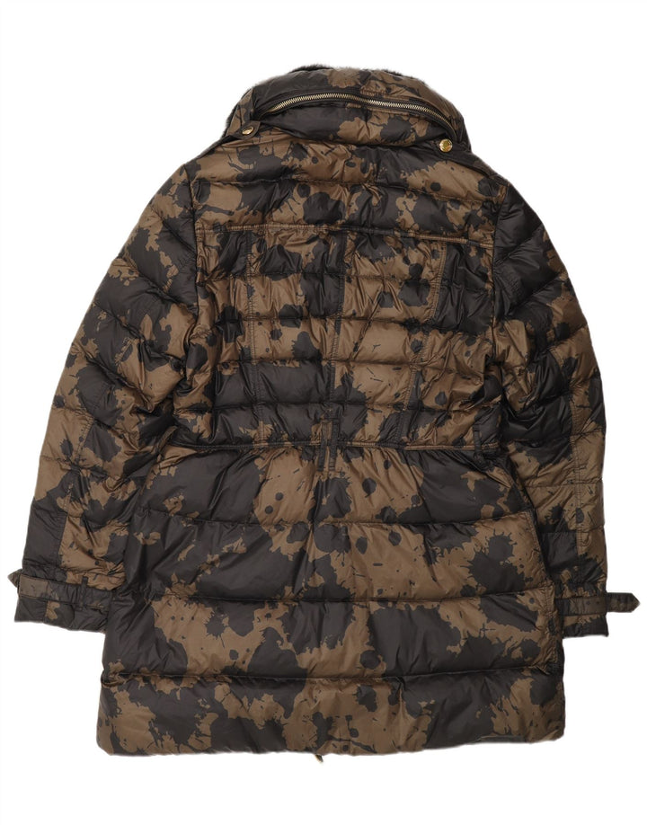 Burberry Manteau rembourré à motifs pour femme UK 18 XL Marron Camouflage Designer