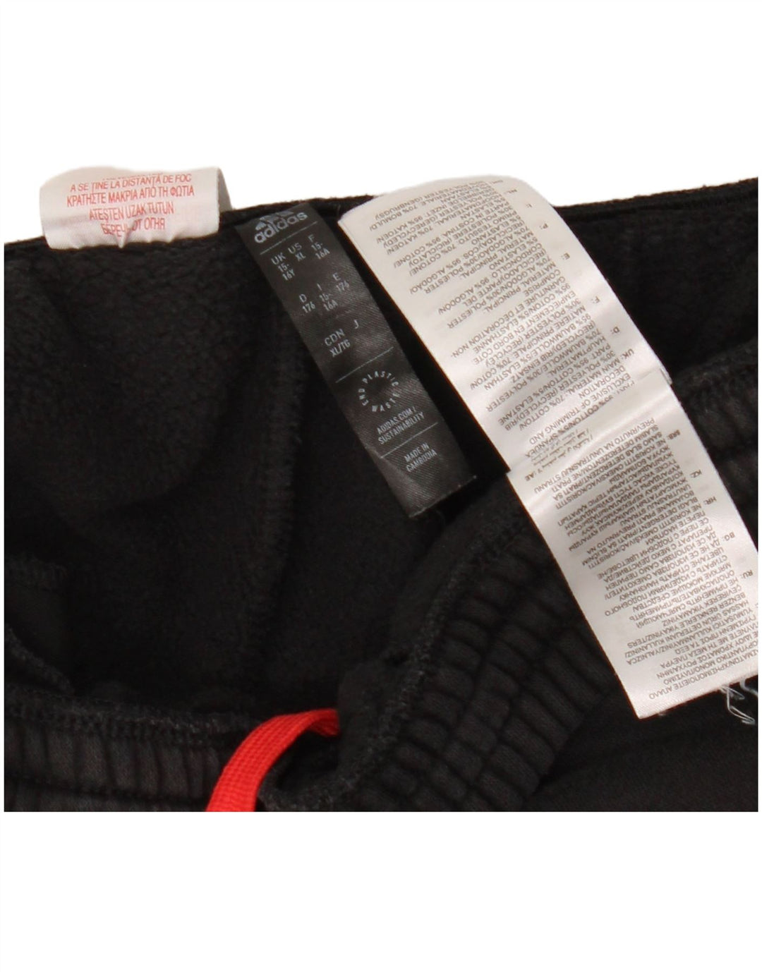 ADIDAS Pantalon de Survêtement Garçon Joggers 15-16 ans Noir Coton