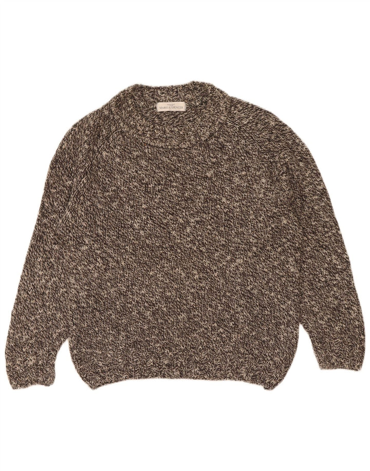 Marks & Spencer Pull à col rond pour homme en laine mouchetée gris petit