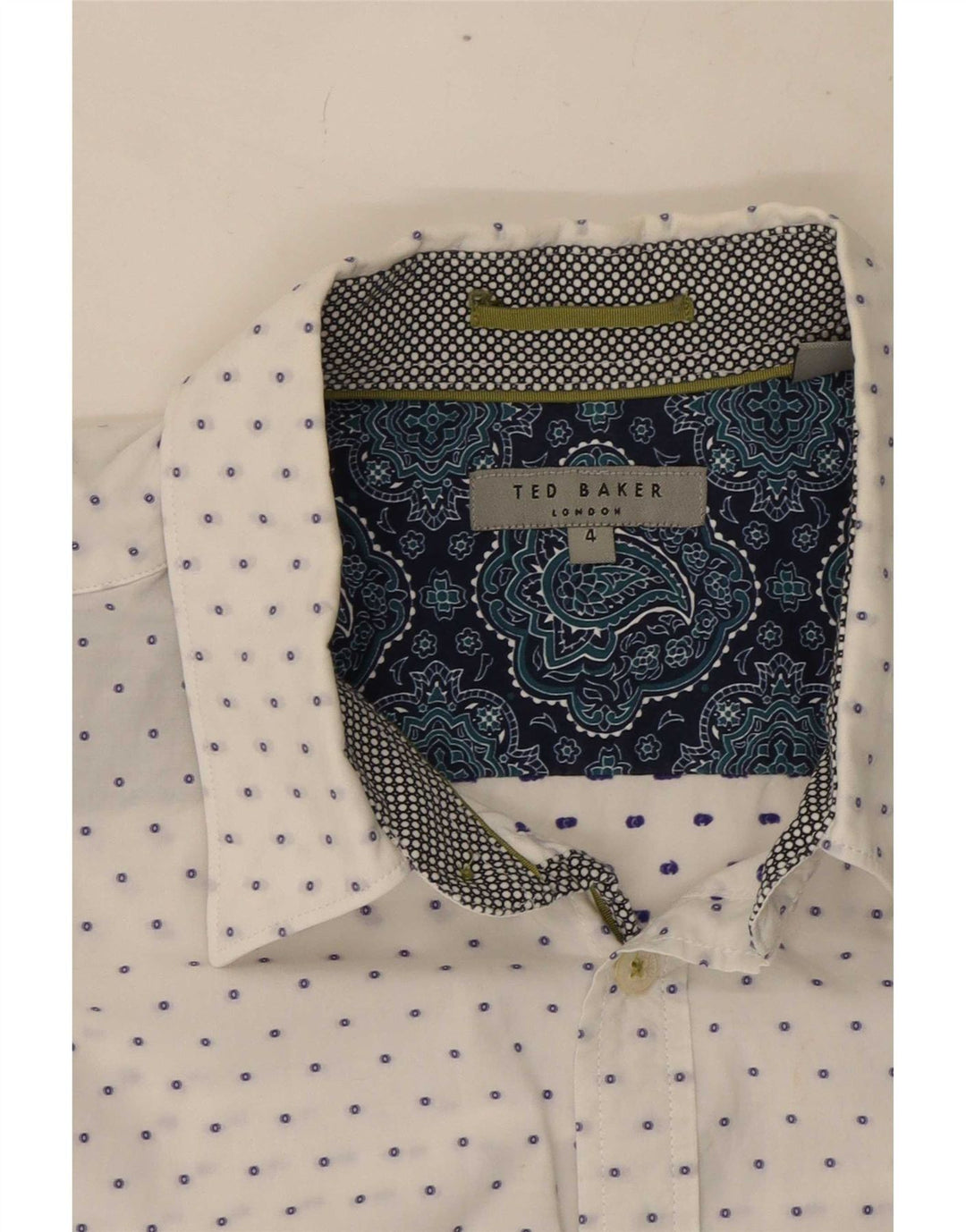 Ted Baker Chemise homme taille 4 grand coton tacheté blanc