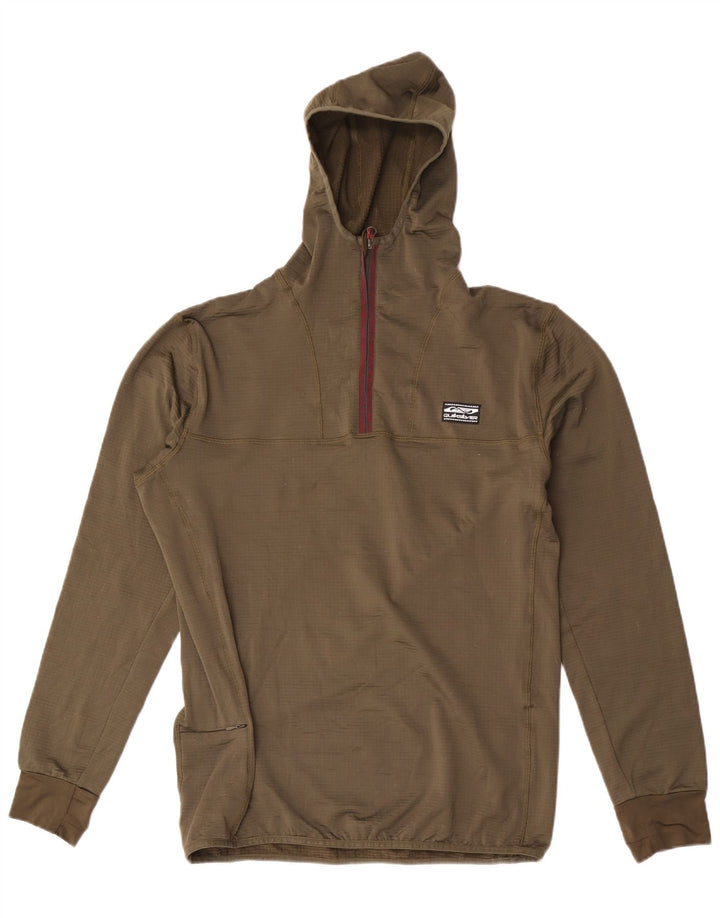 Quiksilver Pull à capuche à col zippé pour homme Large Kaki Polyester