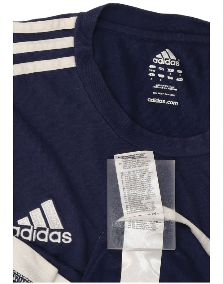ADIDAS T-Shirt Homme UK 38/40 Bleu Marine Moyen Coton