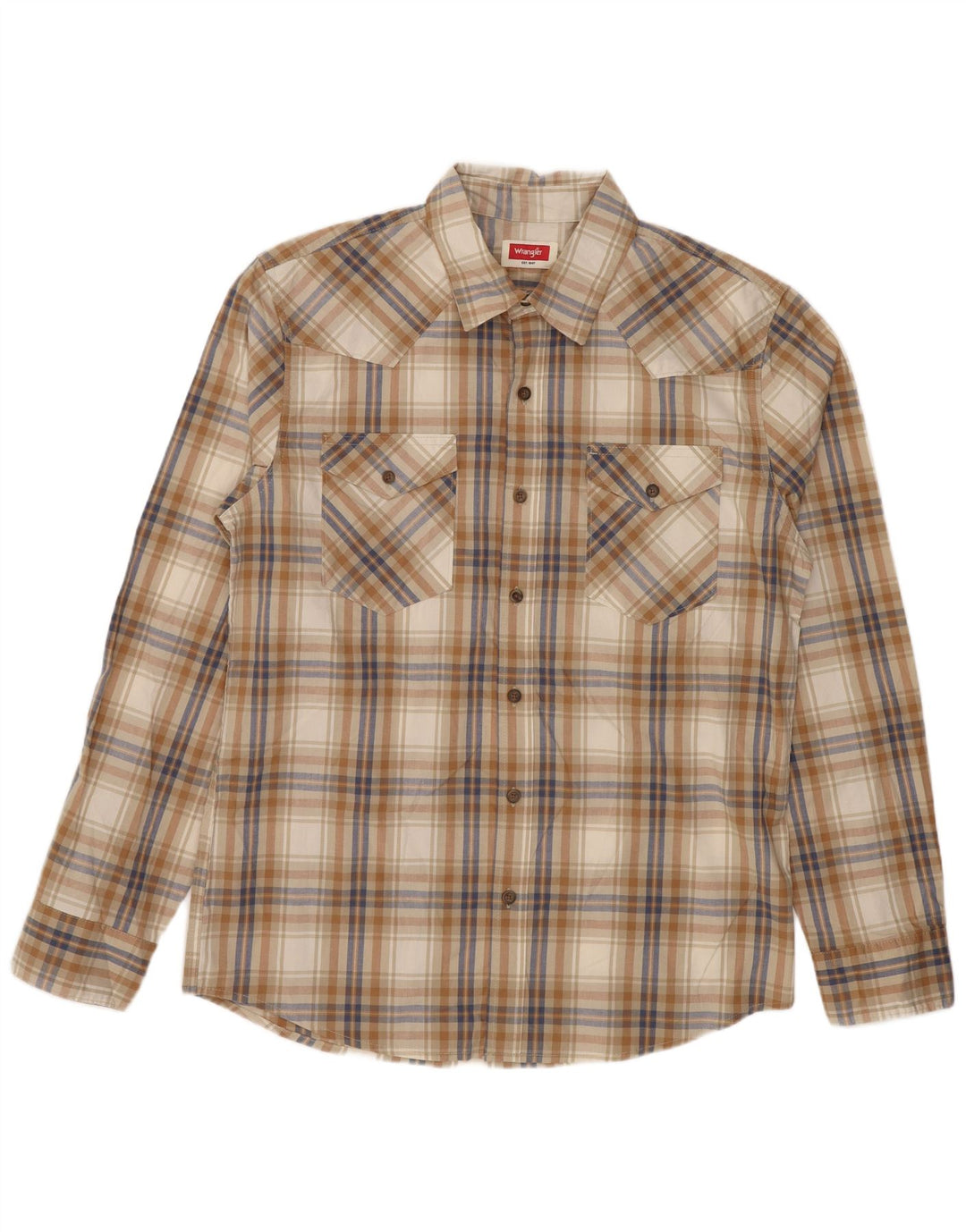 Wrangler Chemise Homme Marron Moyen Carreaux Coton