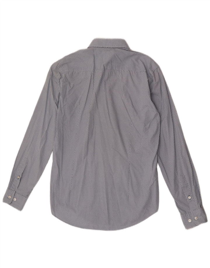 HUGO BOSS Chemise Slim Fit à motif abstrait en coton bleu petit