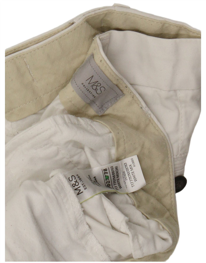 MARKS & SPENCER Short Chino Homme W34 Grand Coton Blanc
