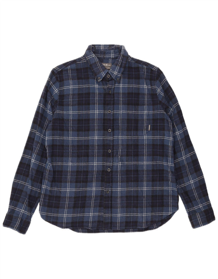 Eddie Bauer Chemise en flanelle pour homme en coton à carreaux bleu marine