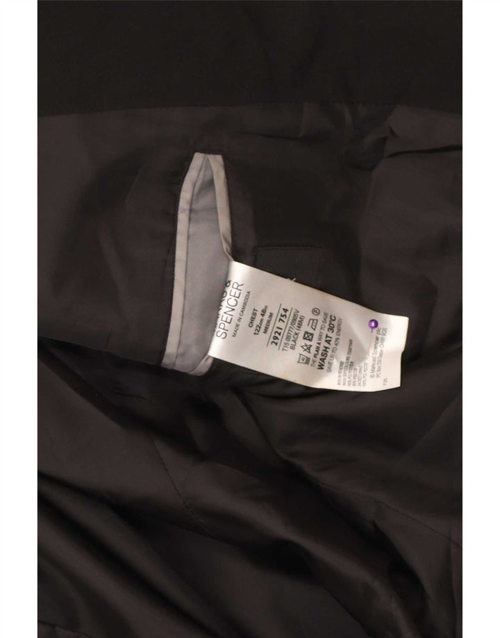 Marks & Spencer Veste blazer à 2 boutons pour homme UK 48 2XL Noir Polyester
