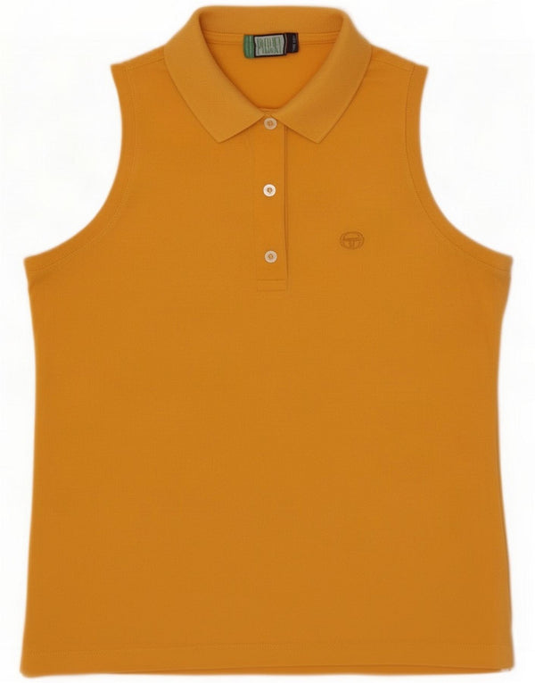 Sergio Tacchini Polo sans manches pour femme UK 14 Large Jaune
