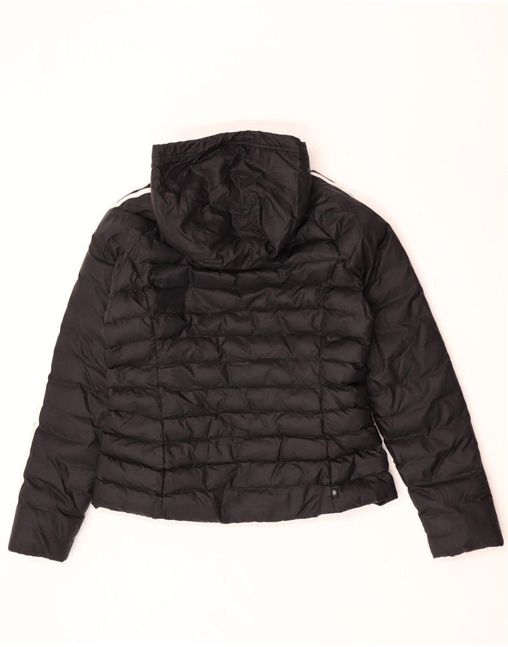Adidas Veste rembourrée à capuche pour femme UK 16 Large Noir Polyamide