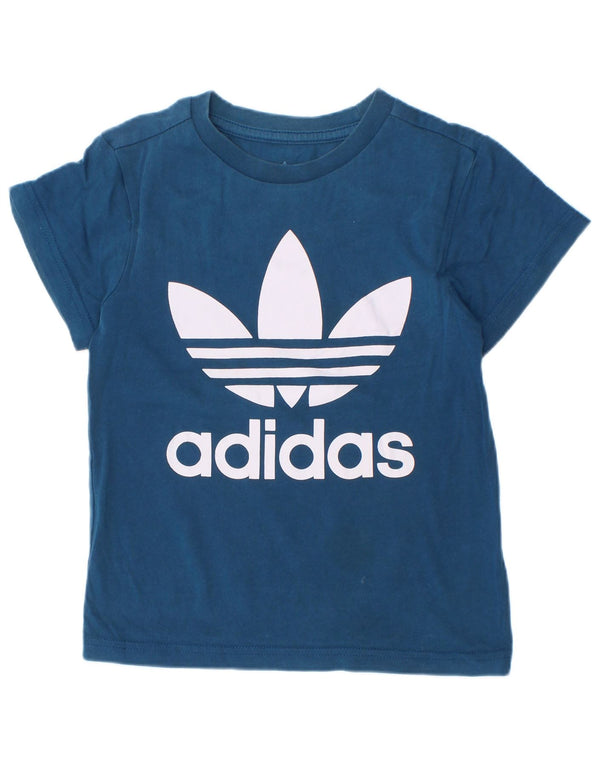 Adidas Boys Graphic T-Shirt Top 4-5 ans Petit Bleu