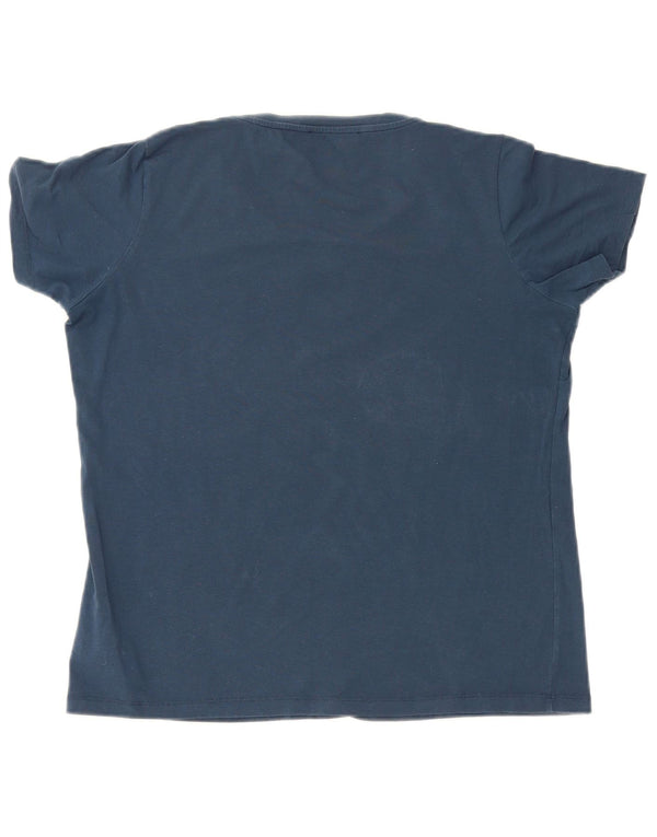 Trussardi Jeans T-Shirt Graphique Femme UK 20 2XL Bleu Marine Coton