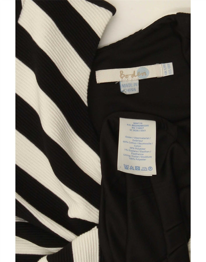 Robe moulante Boden pour femme UK 42 coton rayé blanc moyen