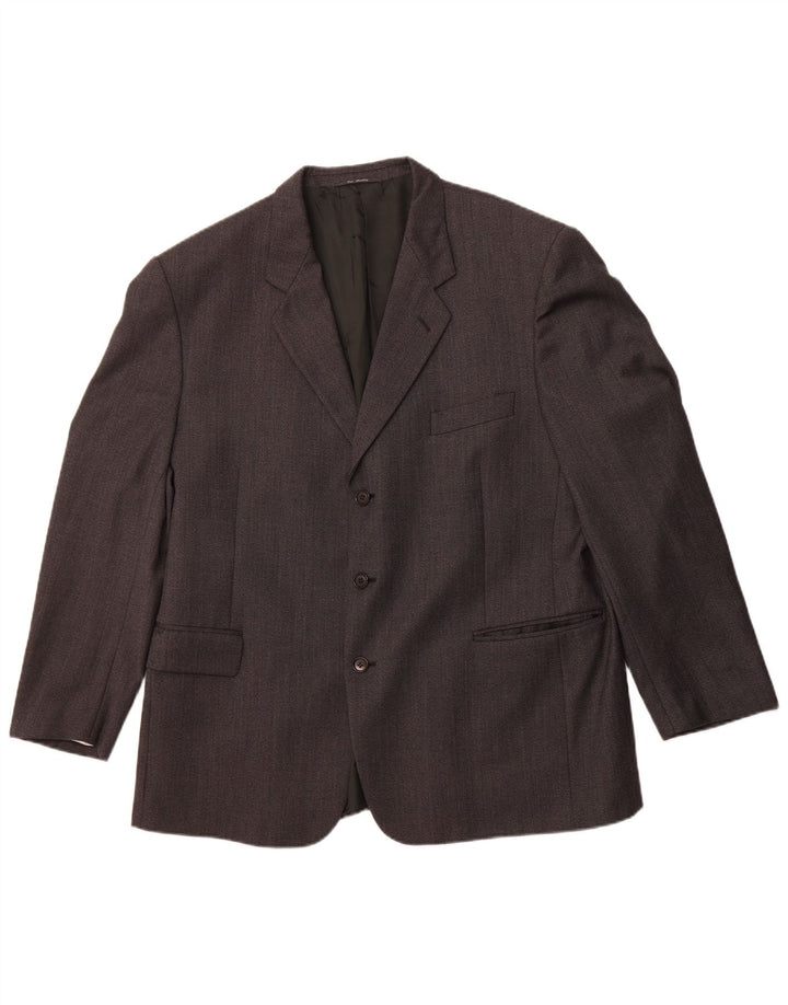 BIAGIOTTI Veste Blazer 3 Boutons Homme UK 40 Grande Laine Mérinos Grise