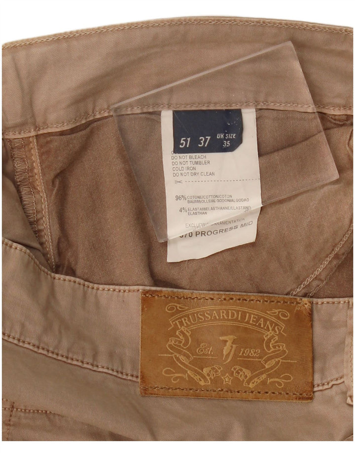 TRUSSARDI Pantalon Droit Casual Homme W35 L30 Beige Coton