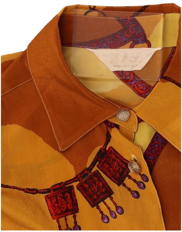 VINTAGE Chemisier surdimensionné pour femme IT 46 Grand colorblock jaune