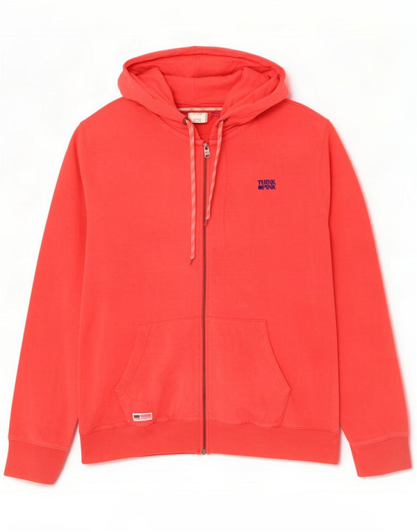 Think Pink Pull à capuche zippé pour homme 2XL Coton rouge