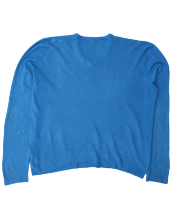 Marks & Spencer Pull Col V Homme XL Bleu Acrylique