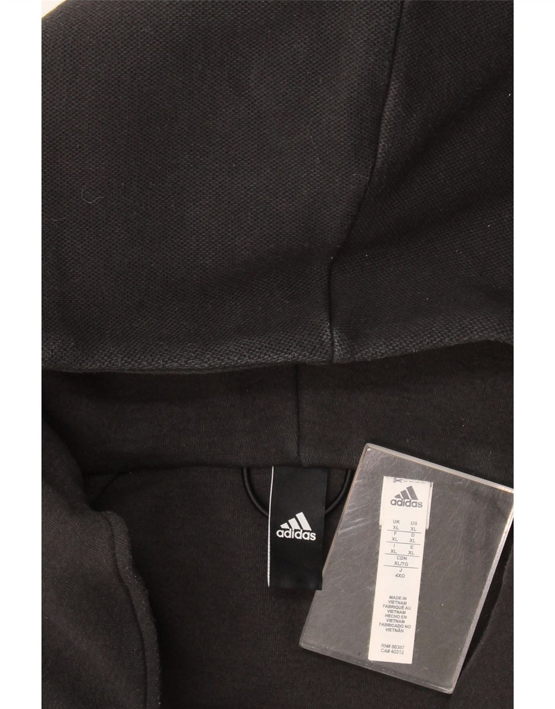 Adidas Pull à capuche zippé pour homme XL Noir Polyester