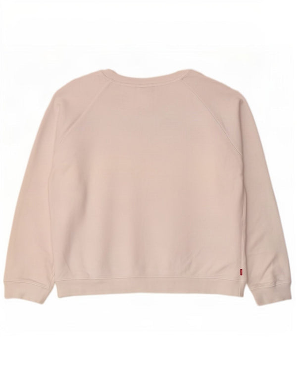 Levi's Sweat-shirt surdimensionné graphique pour femme UK 16 Large Blanc Coton