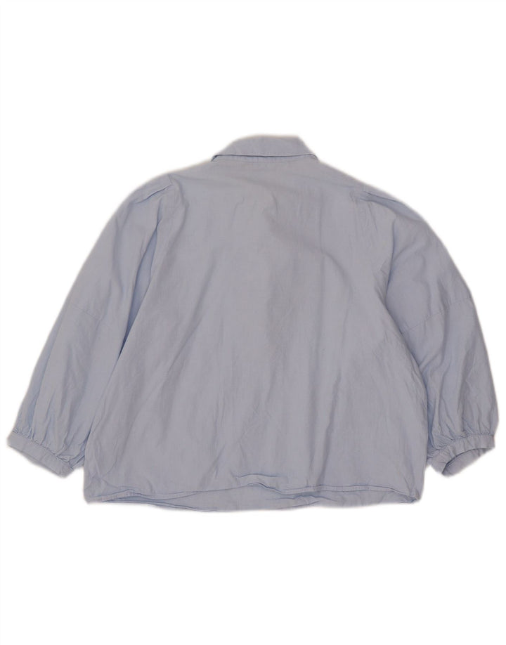 Zara Womens 3/4 Sleeve Blouse Top UK 14 Bleu Moyen