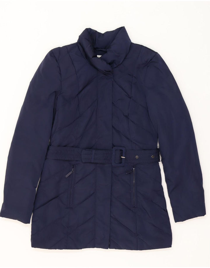 MONSOON Manteau rembourré pour femme UK 10 Small Bleu marine Polyester