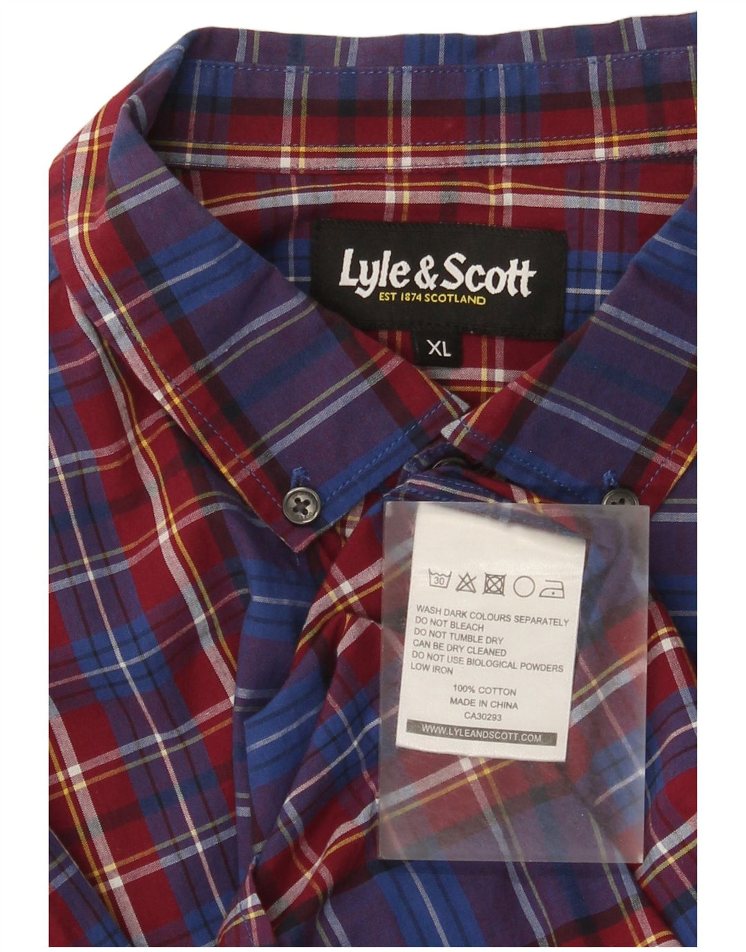 Lyle & Scott Chemise Homme XL Bleu Carreaux Coton
