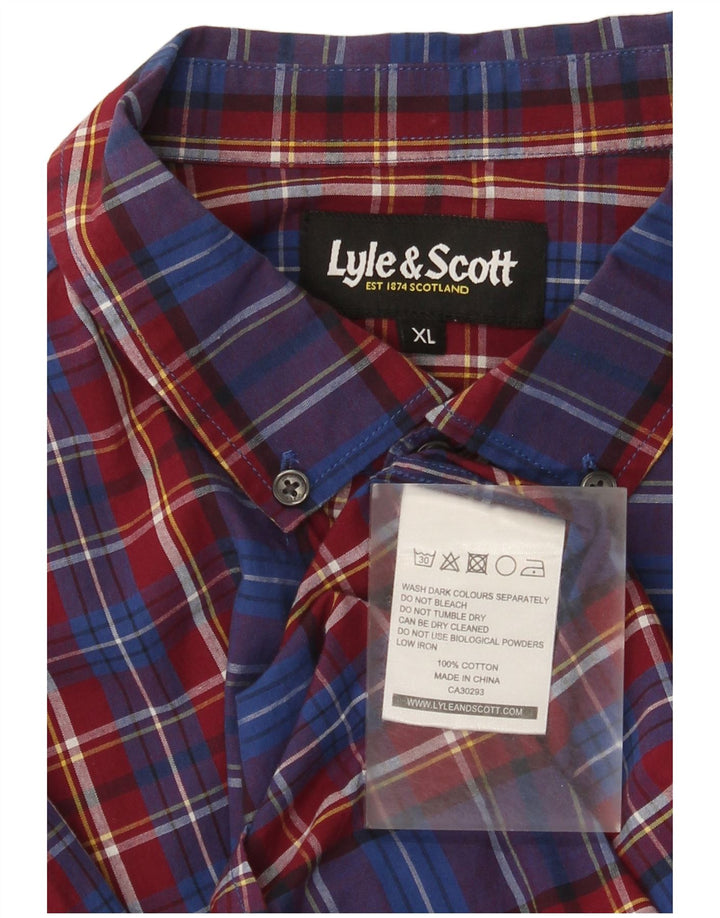 Lyle & Scott Chemise Homme XL Bleu Carreaux Coton