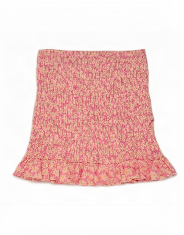 Zara Femme Mini Jupe À Volants Petit W26 Rose Floral