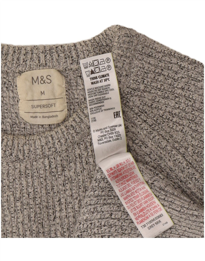 Marks & Spencer Pull à col rond pour femme UK 12 Gris moyen moucheté