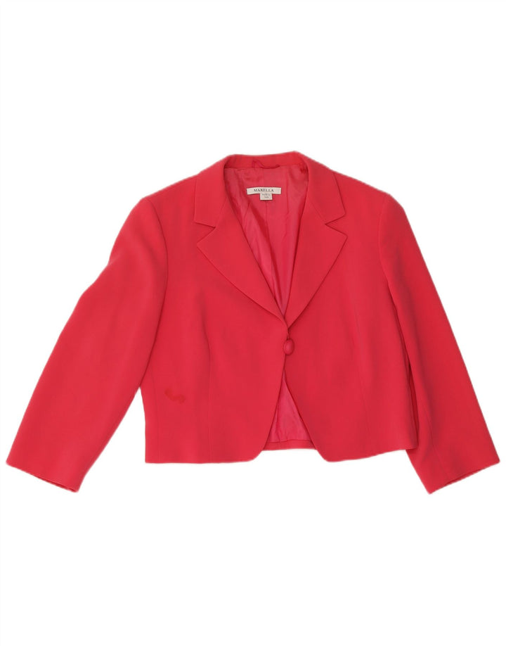Marella Ensemble 2 pièces 1 bouton pour femme UK 14 Grand triacétate rose