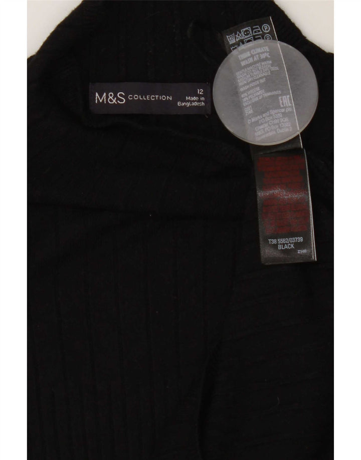 Marks & Spencer Pull col roulé pour femme UK 12 Medium Noir Viscose