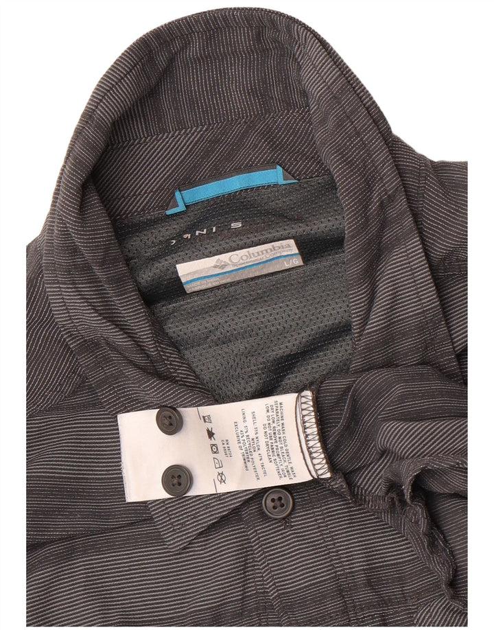Columbia Chemise Homme Large Gris Rayé Nylon