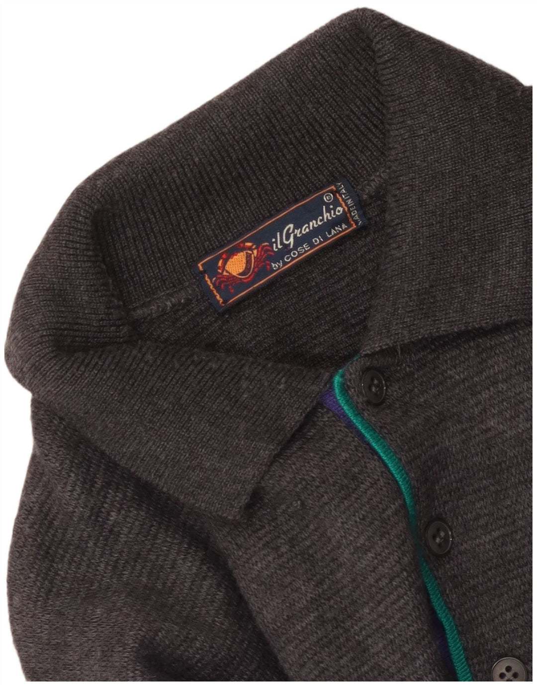 Il Granchio Pull Col Polo Homme Gris Moyen Argyle/Diamant