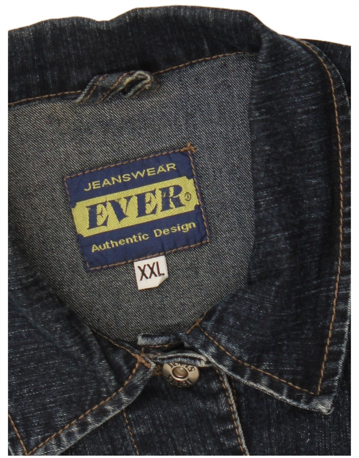 VINTAGE Veste en jean femme UK 20 2XL Bleu Marine