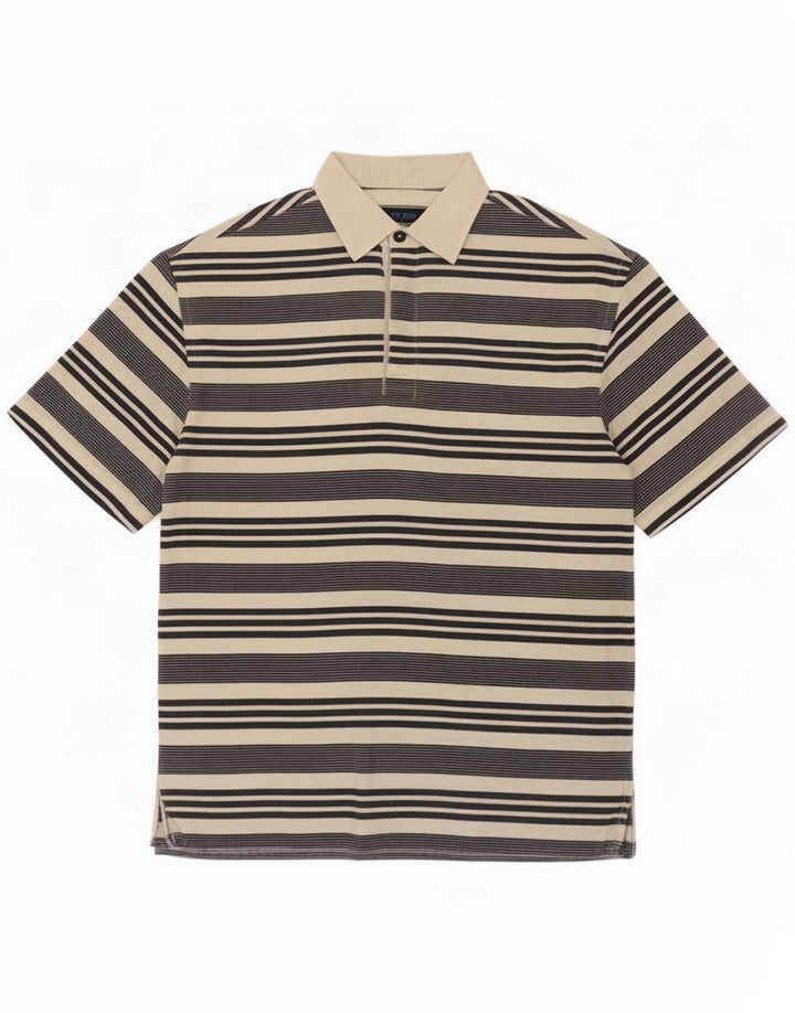 Les Copains Polo Homme Aigle Bleu IT 48 Rayé Beige Moyen