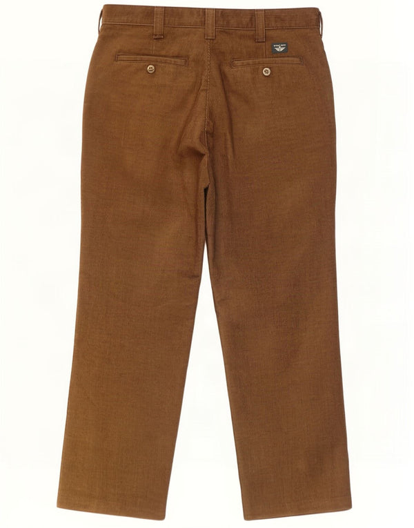 Dockers Mens Straight Corduroy Trousers W33 L29 Khaki Polyester